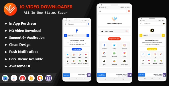 IO Video Downloader – All In One Status Saver Without Watermark + [ In-App Purchase ]