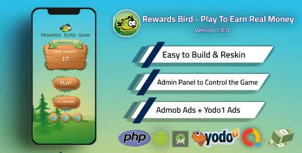 Rewards Bird – Play and Earn Real Money Game with Admin Panel and Admob 1.1.0