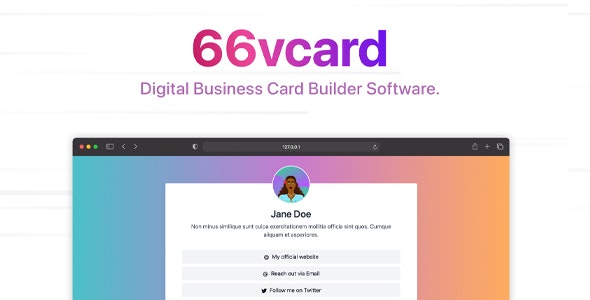 66vcard – Digital Business Card Builder (SAAS) [Extended License]