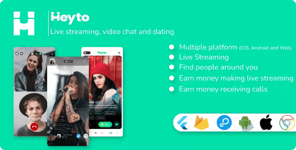 Heyto – Live Streaming, Paid Video calls and Dating, Payouts with Admin Panel 1.2