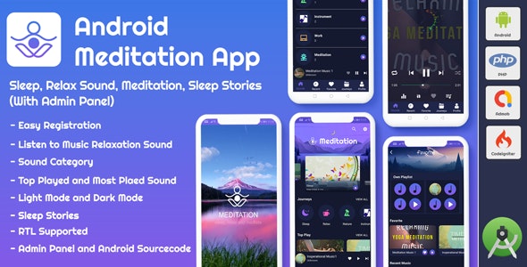 Android App Meditation & Relaxation Music with Admin Panel