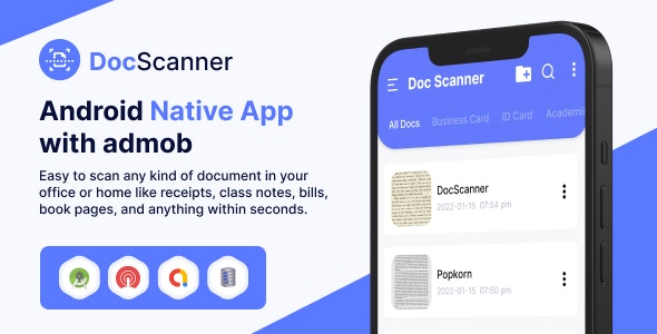 DocScanner – Android App with In-App Purchase and Admob