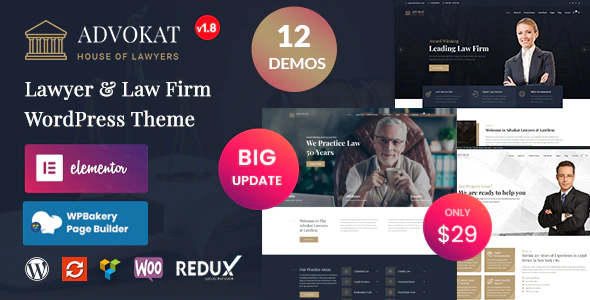 Advokat – Lawyer  Law Firm WordPress Theme 1.8.9