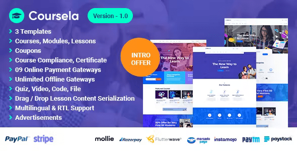 Coursela – Personal Course Selling Website