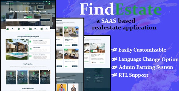 FindEstate – Laravel Real Estate Listing CMS with SaaS 2.0