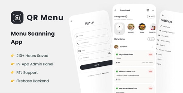 Restaurant QR Menu: Contactless Flutter app with Firebase backend