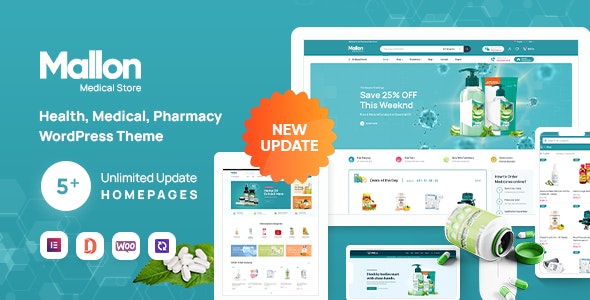 Mallon – Medical Store Elementor WooCommerce WordPress Theme 1.5.7