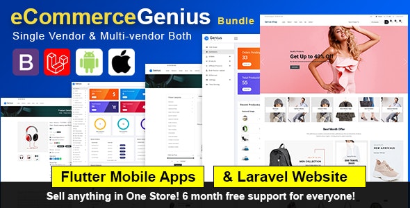 eCommerce Genius  – Advanced Multi Vendor Online Store and Mobile App Bundle