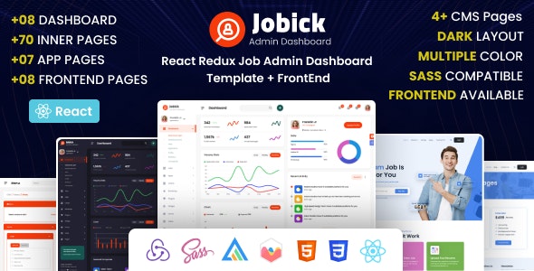 Jobick | React Redux Job Admin Template + Frontend Pages