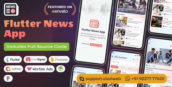 Flutter News App – Android  iOS with Admin Panel