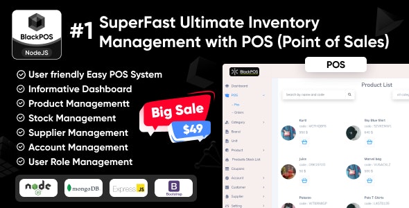 BlackPOS : Ultimate Multipurpose Inventory Management with POS ( Point of Sale ) – Node JS + MongoDB