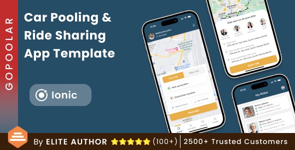 Carpooling App | Bike Pooling App | Ride Sharing App |Car sharing App | Ionic | GoPoolar