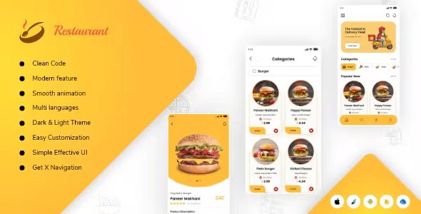 Restaurant app UI-kit flutter 2.10