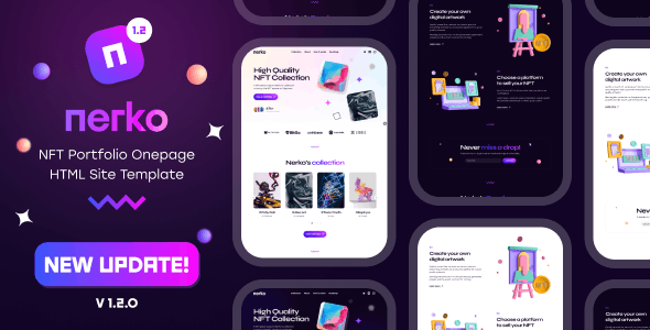 Nerko – NFT Portfolio Onepage Template 1.3.1