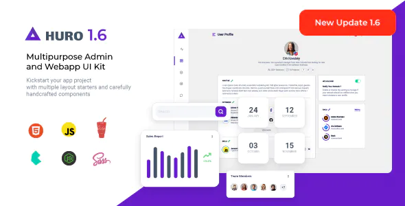 Huro – Multipurpose Admin and Webapp UI Kit
