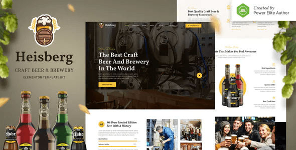 Heisberg – Craft Beer  Brewery Elementor Template Kit