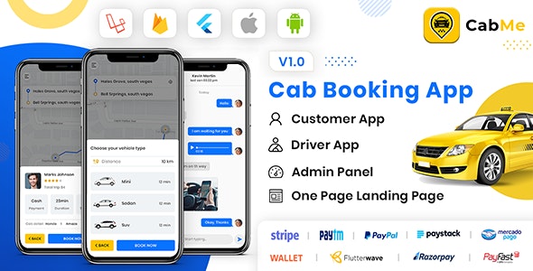 CabME – Flutter Complete Taxi app | Taxi Booking Solution 6.4