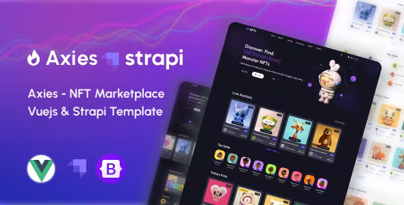 Axies – NFT Marketplace Vuejs & Strapi Template