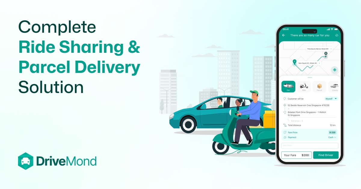 Ride Sharing & Parcel Delivery Solution Scripts – DriveMond 2.0 [Combo Pack]