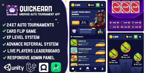 QuickEarn – Android Online Earning App with Admin Panel