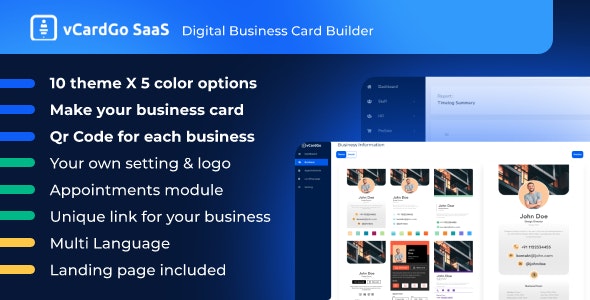 vCardGo SaaS – Digital Business Card Builder 5.9