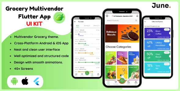 Gshop Grocery Multivendor App – Flutter App UI Kit