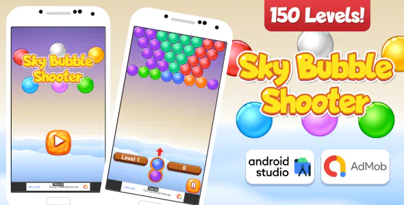 Sky Bubble Shooter Game Android Studio Project with AdMob Ads + Ready to Publish