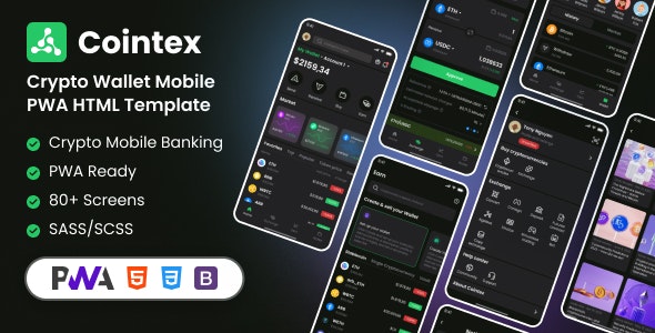 Cointex | Crypto Wallet Mobile PWA HTML Template