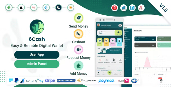 6Cash – Digital Wallet Mobile App with Laravel Admin Panel 4.4