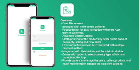Multi-seller eCommerce MRetailshop Android Application with Main Admin and Seller SubAdmin