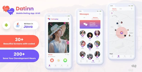 Datinn – Android Dating App UI Design Template Kit