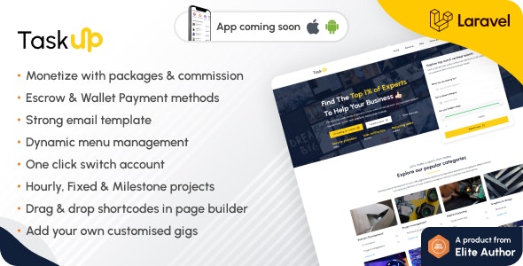 Taskup – Laravel Freelance Marketplace & Service Finder 2.4