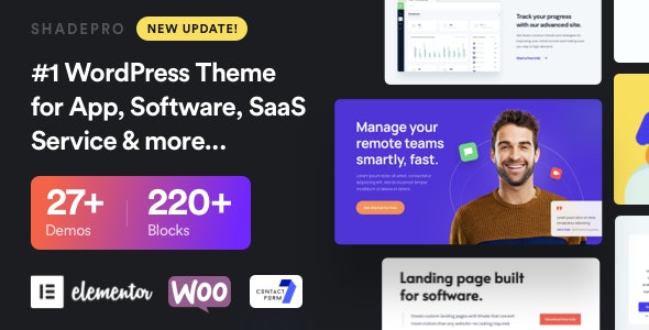 ShadePro – Startup & SaaS WordPress Theme 3.4.5