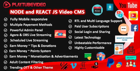 PlayTubeVideo – Live Streaming and Video CMS Platform