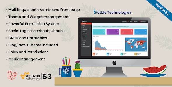 Botble – Laravel CMS, CRUD generator, Modular & Theme system, Role permissions, Multilingual blog 7.4.4