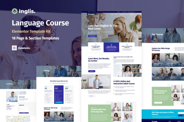 Inglis – Language Course WordPress Elementor Template Kit