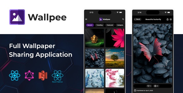 Wallpee – Full React native wallpaper app with backend, Graphql API