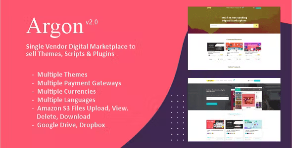 Argon – Single Vendor Digital Marketplace to sell Themes, Scripts & Plugins