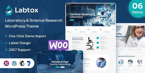 Labtox – Laboratory  Science Research WordPress Theme