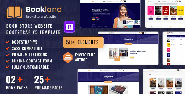 Bookland – Bookstore E-commerce Bootstrap 5 HTML Template