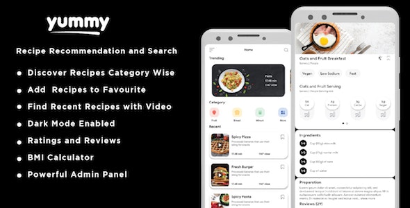 Yummy – Food Recipe Native IOS App With Admin Panel