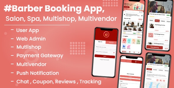 Booking | Barber | Salon | Spa| Massage | Business Listing | Multivendor | Multishop App