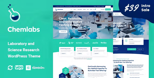 Chemlabs – Laboratory  Science Research WordPress Theme