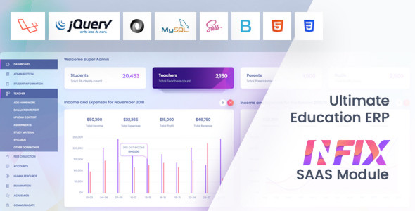 InfixEdu SAAS Module – School Management System Software