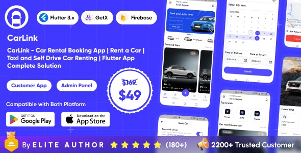 CarLink – Car Rental Booking App | Rent a Car | Taxi and Self Drive Car Renting | Complete Solution