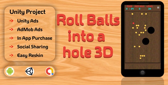 Roll Balls into a hole 3D