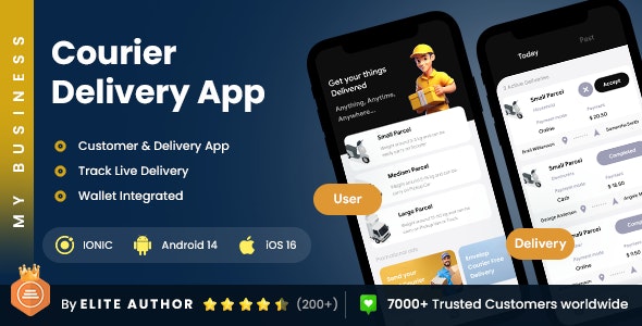 4 App Template | Delivery App | Parcel Delivery App | Pickup  Delivery App | Courier App