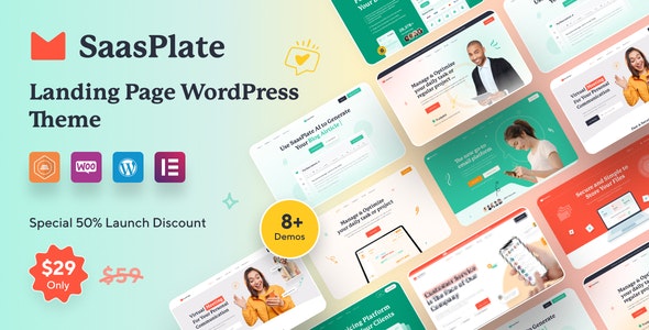 SaasPlate –  Landing Page WordPress Theme 1.2.6