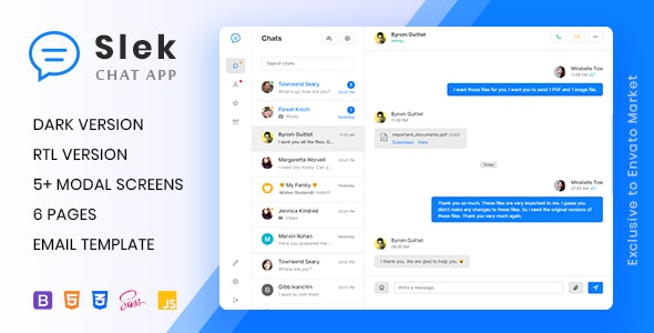 Slek – Chat and Discussion Platform HTML5 Template