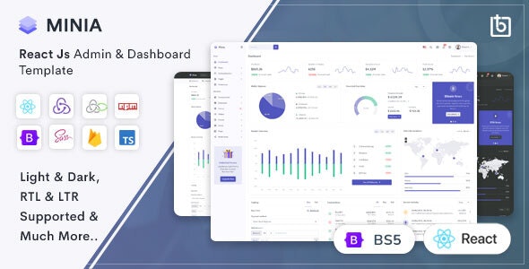 Minia – React Admin  Dashboard Template 2.3.0